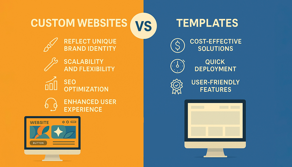 Custom Vs. Template Website Design: Which one is The Right Choice